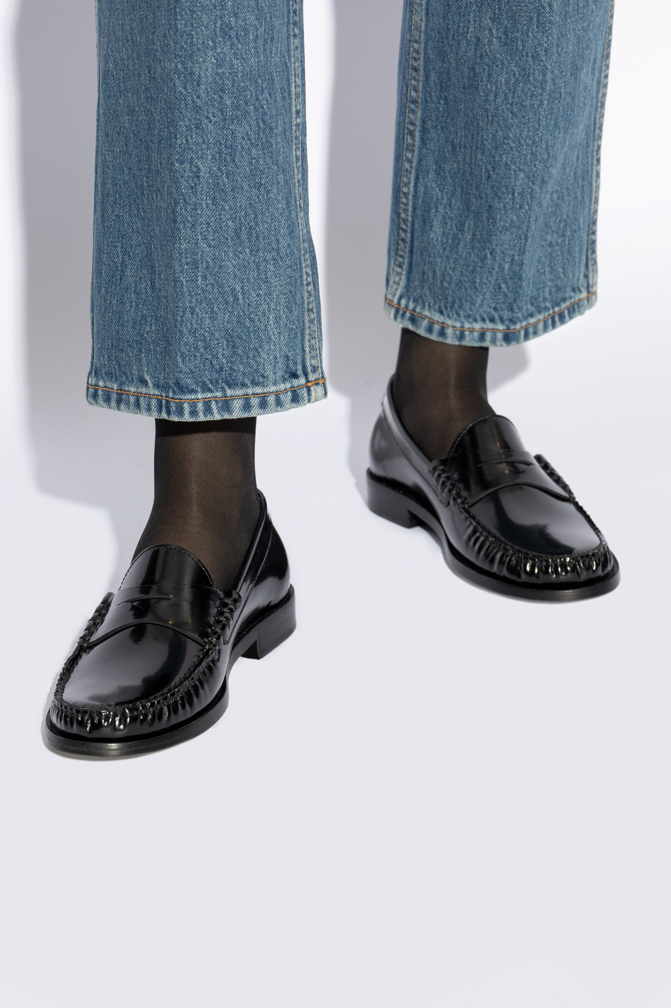 STUART WEITZMAN ロッティロファ LOTTIELOAFERSK194 BLACK Stuart Weitzman Leather boots Lottie | Women's Shoes | Vitkac